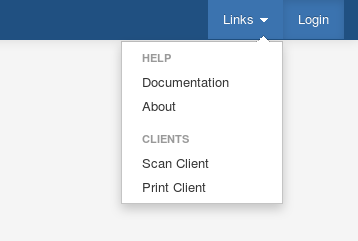 Links menu item in eDocs web interface